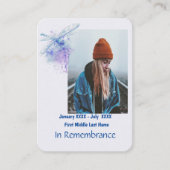 Memorial Keepsake Memorial Dragonfly Visitekaartje (Voorkant)