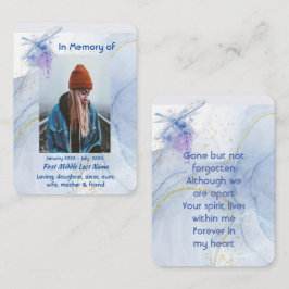 Memorial Keepsake Memorial Dragonfly  Visitekaartje