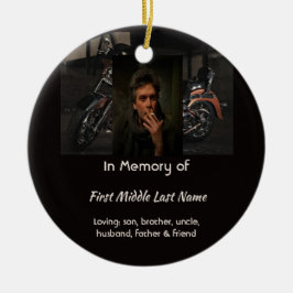 Memorial Keepsake Motorcycle Biker Keramisch Ornament