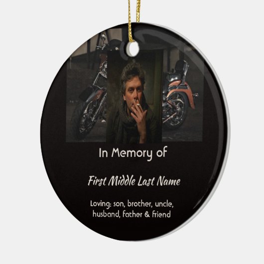 Memorial Keepsake Motorcycle Biker Keramisch Ornament (Links)