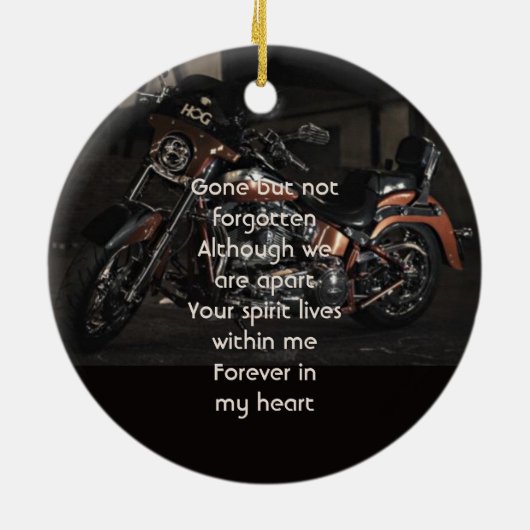 Memorial Keepsake Motorcycle Biker Keramisch Ornament (Achterkant)