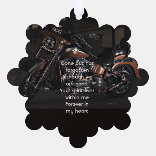 Memorial Keepsake Motorcycle Biker Ornament Kaart (Achterkant)