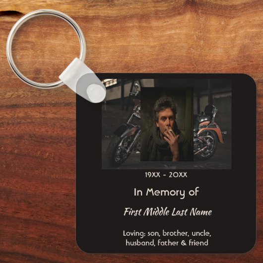 Memorial Keepsake Motorcycle Biker Sleutelhanger (Voorkant)