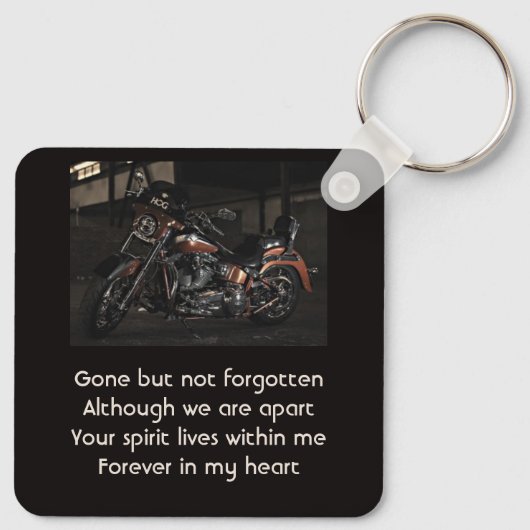 Memorial Keepsake Motorcycle Biker Sleutelhanger (Achterkant)