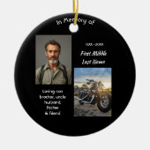 Memorial Keepsake Motorcycle Chopper Keramisch Ornament (Voorkant)