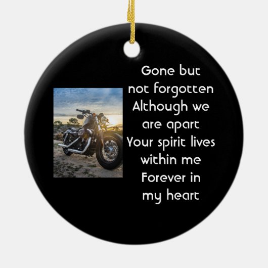 Memorial Keepsake Motorcycle Chopper Keramisch Ornament (Achterkant)