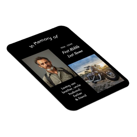 Memorial Keepsake Motorcycle Chopper Magneet (Rechterzijde)