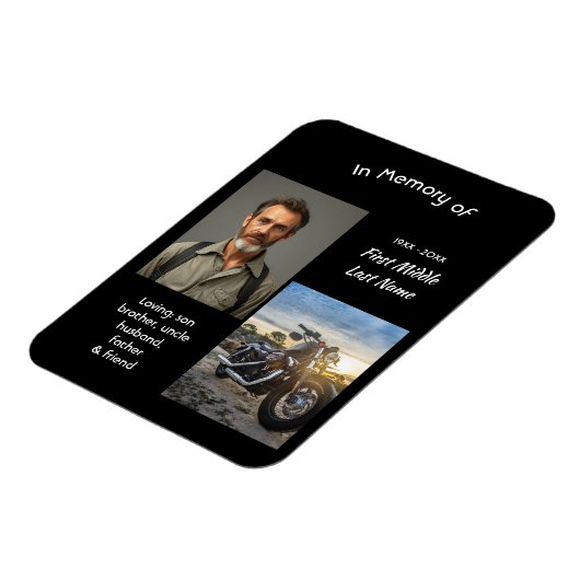 Memorial Keepsake Motorcycle Chopper Magneet (Linkerzijde)