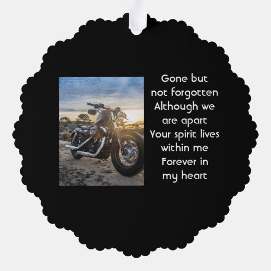 Memorial Keepsake Motorcycle Chopper Ornament Kaart (Achterkant)
