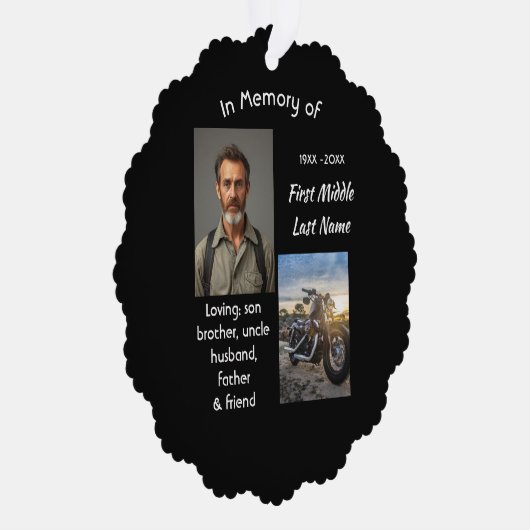 Memorial Keepsake Motorcycle Chopper Ornament Kaart (Rechts)