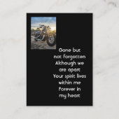 Memorial Keepsake Motorcycle Chopper Visitekaartje (Achterkant)