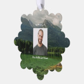 Memorial Keepsake Mountain Lake Landscape  Ornament Kaart (Links)