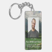 Memorial Keepsake Mountain Lake Landscape  Sleutelhanger (Voorkant Links)