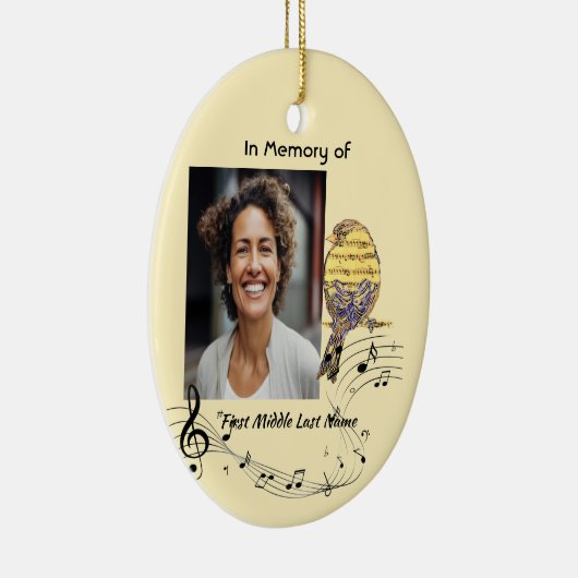  Memorial Keepsake Music Bird Keramisch Ornament (Rechts)