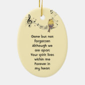  Memorial Keepsake Music Bird Keramisch Ornament (Achterkant)