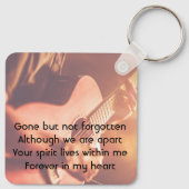 Memorial Keepsake Musician Piano Guitar Sleutelhanger (Achterkant)