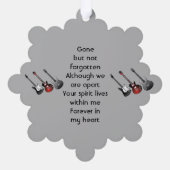 Memorial Keepsake Muzikant Gitaarmuziek Ornament Kaart (Achterkant)