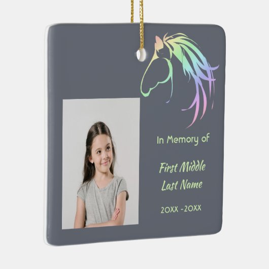 Memorial Keepsake Pastel Horse Art Keramisch Ornament (Rechts)
