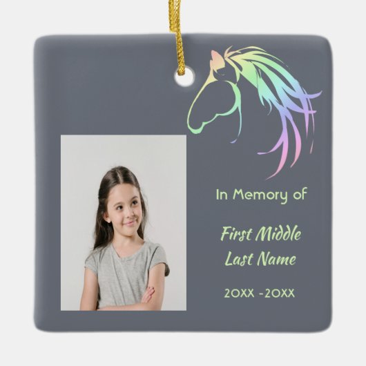Memorial Keepsake Pastel Horse Art Keramisch Ornament (Voorkant)