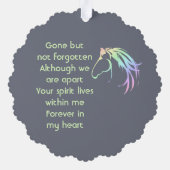 Memorial Keepsake Pastel Horse Art Ornament Kaart (Achterkant)