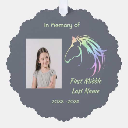 Memorial Keepsake Pastel Horse Art Ornament Kaart (Voorkant)
