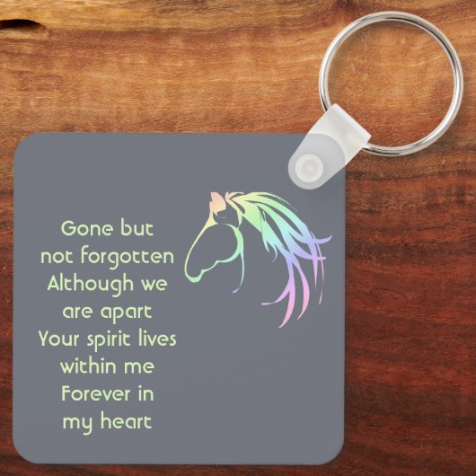 Memorial Keepsake Pastel Horse Art Sleutelhanger (Achterkant)