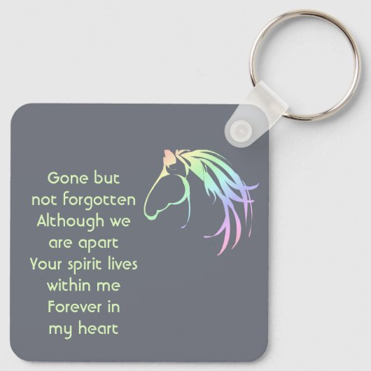 Memorial Keepsake Pastel Horse Art Sleutelhanger (Achterkant)