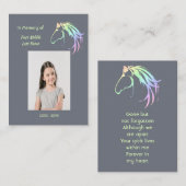 Memorial Keepsake Pastel Horse Art Visitekaartje (Voorkant / Achterkant)
