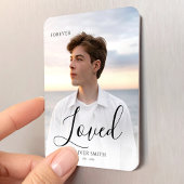 Memorial Keepsake Photo Minimalist Forever Loved Magneet