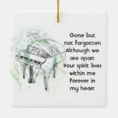 Memorial Keepsake Photo Prayer Piano Musician Keramisch Ornament (Achterkant)