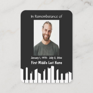 Memorial Keepsake Piano Musician Cityscape Visitekaartje