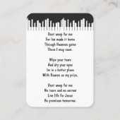Memorial Keepsake Piano Musician Cityscape Visitekaartje (Achterkant)