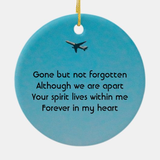 Memorial Keepsake Pilot Airplane Flying Keramisch Ornament (Achterkant)