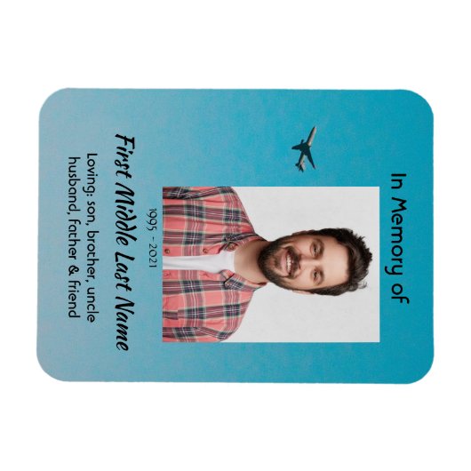  Memorial Keepsake Pilot Airplane Flying Magneet (Horizontaal)