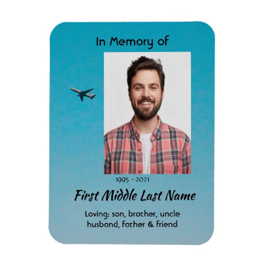  Memorial Keepsake Pilot Airplane Flying Magneet (Verticaal)