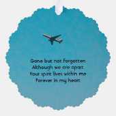  Memorial Keepsake Pilot Airplane Flying Ornament Kaart (Achterkant)