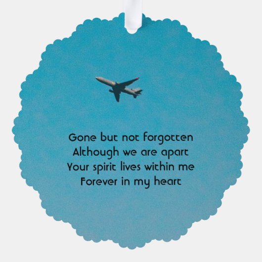  Memorial Keepsake Pilot Airplane Flying Ornament Kaart (Achterkant)