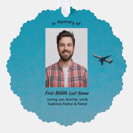  Memorial Keepsake Pilot Airplane Flying Ornament Kaart (Voorkant)