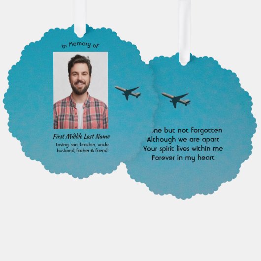  Memorial Keepsake Pilot Airplane Flying Ornament Kaart (Voorkant / Achterkant)