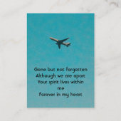  Memorial Keepsake Pilot Airplane Flying Visitekaartje (Achterkant)