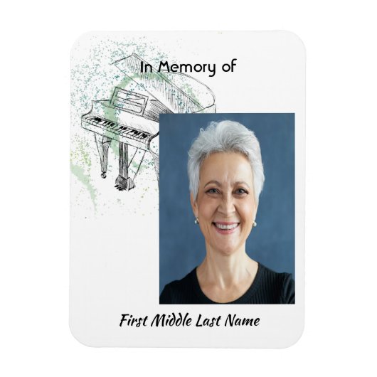 Memorial Keepsake  Prayer Piano Musician Magneet (Verticaal)