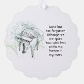 Memorial Keepsake  Prayer Piano Musician Ornament Kaart (Achterkant)