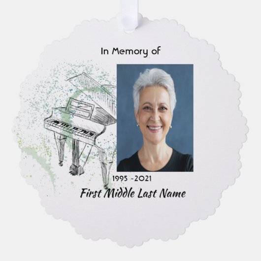 Memorial Keepsake  Prayer Piano Musician Ornament Kaart (Voorkant)