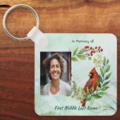 Memorial Keepsake Red Cardinal Bird Sleutelhanger (Voorkant)