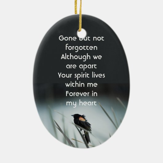Memorial Keepsake Red-wing Blackbird Keramisch Ornament (Achterkant)