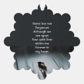 Memorial Keepsake  Red-wing Blackbird Ornament Kaart (Achterkant)