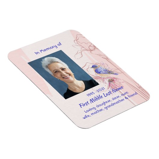 Memorial Keepsake Remembrance Bluebird Garden Magneet (Rechterzijde)