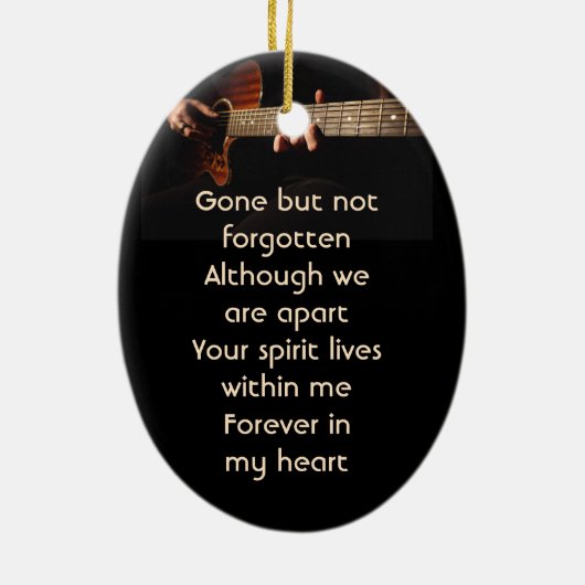 Memorial Keepsake Remembrance Muziekgitaar Keramisch Ornament (Achterkant)