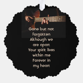 Memorial Keepsake Remembrance Muziekgitaar Ornament Kaart