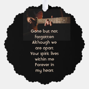 Memorial Keepsake Remembrance Muziekgitaar Ornament Kaart